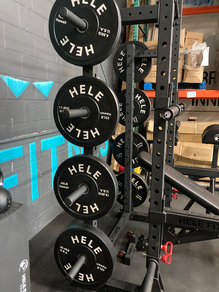 Hele Power Squat Rack Plate Storage HeleFitnessHI