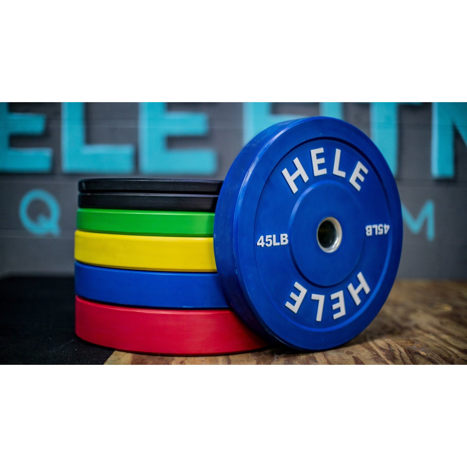 Bumper Plate Stack - Color Plates (370lb) **PRESALE** – HeleFitnessHI