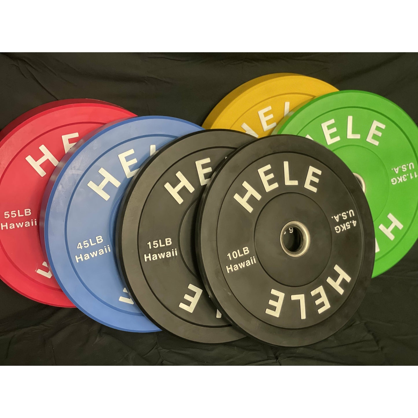 color bumper plates (370lb stack)